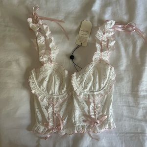 For Love and Lemons swirl eyelet bustier
